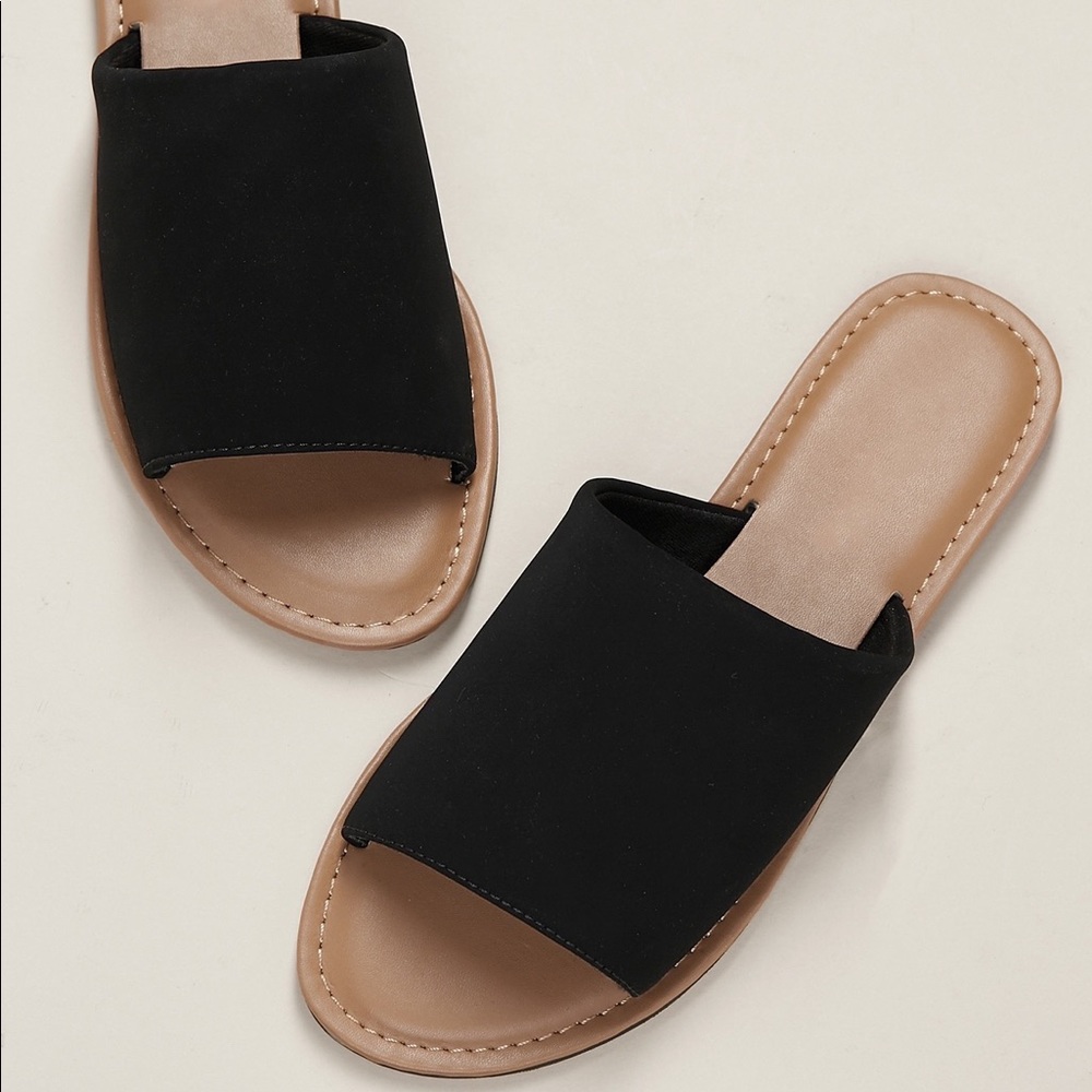 open toe wide band sandals